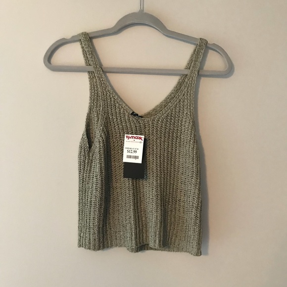 moon & madison Tops - Army green knit tank